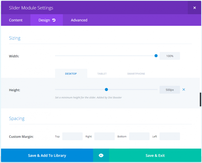 Changing the Height of Divi Sliders Divi Booster