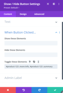 Divi Show / Hide Button Module - Divi Booster