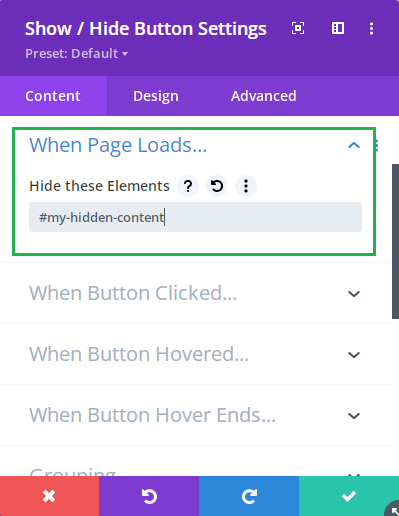 Divi Show / Hide Button Module - Divi Booster