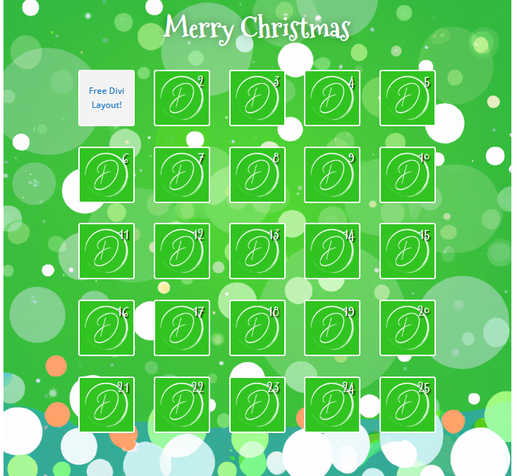 Setting up a Divi Advent Calendar