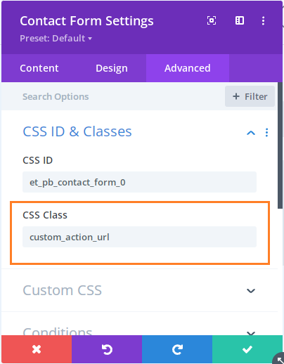 Change Divi Contact Form Action URL