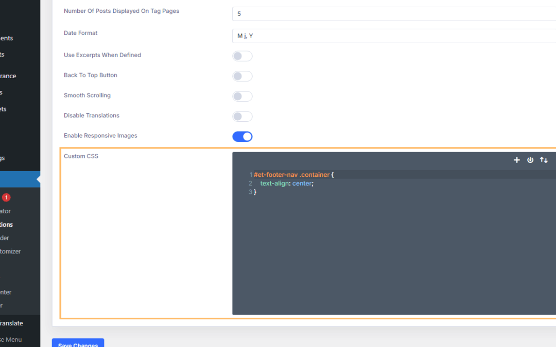 Adjust the Alignment of the Footer Menu in Divi