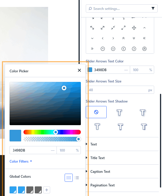 Change Divi Gallery Module Slider Arrow Color