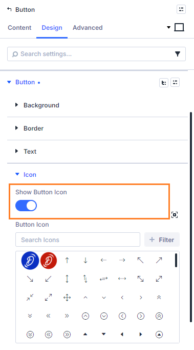 Enabling the Divi Button module icon