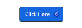 Custom icon displayed in a Divi Button module on the front end