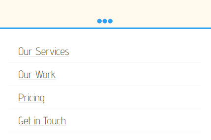 Divi menu module mobile menu with different button icon