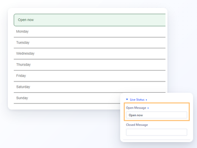 Divi Opening Hours Module lets you style open and closed messages independently.